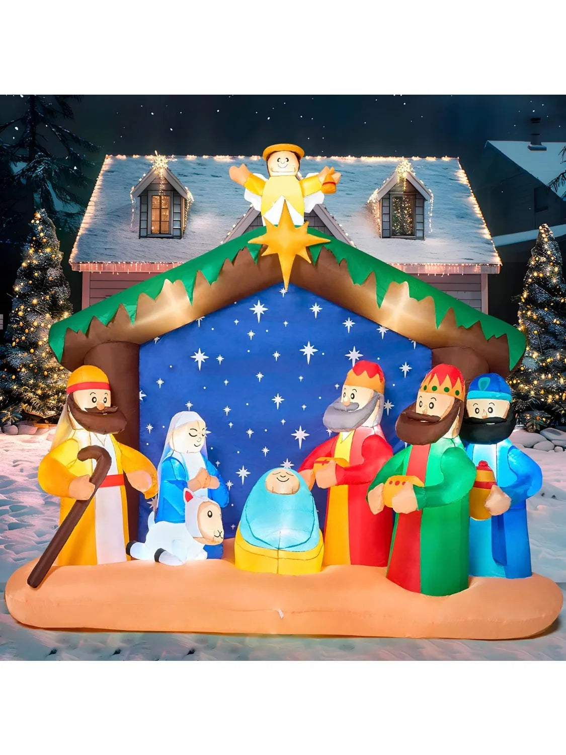 Joyfy Lighted Christmas Nativity Scene Inflatable