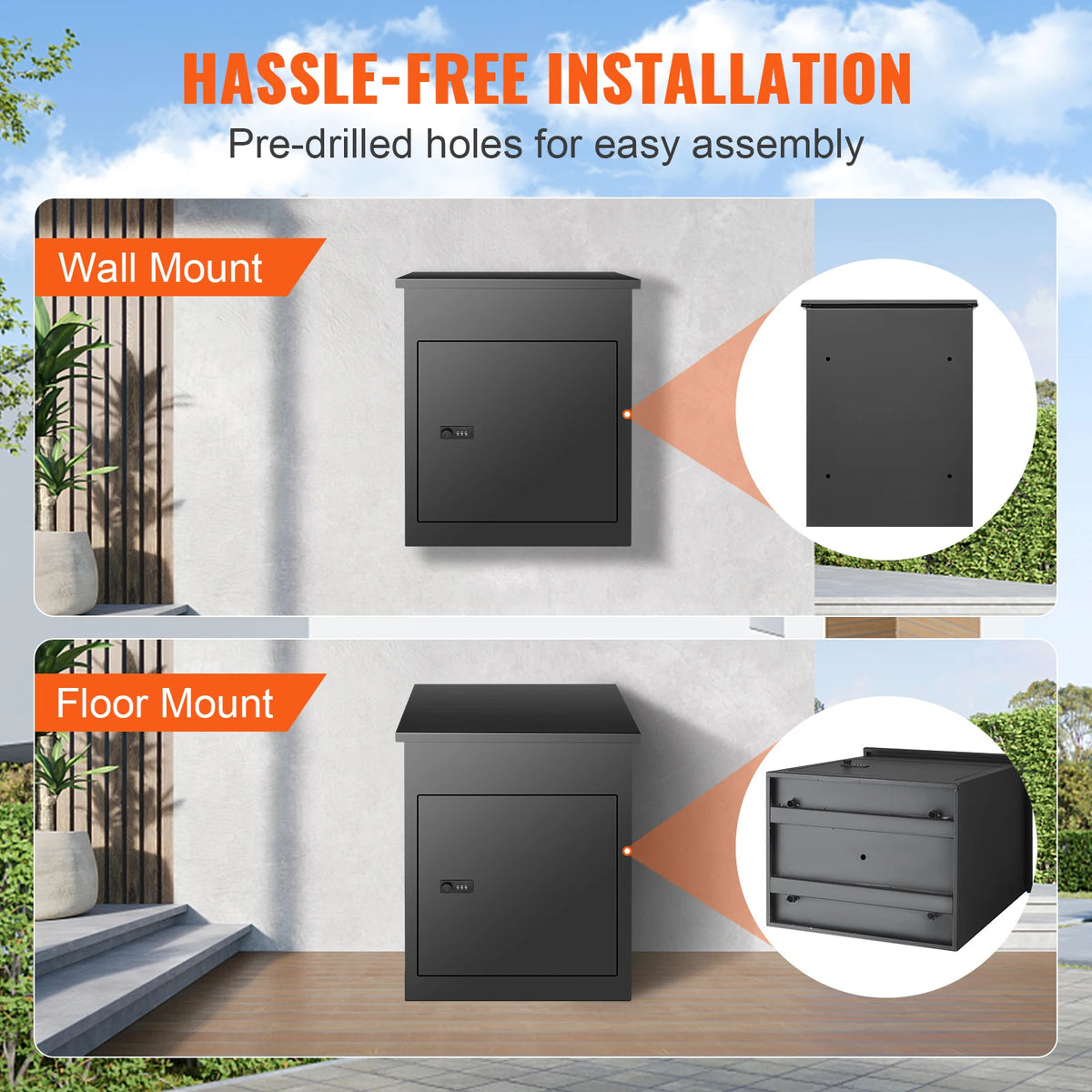 SucceBuy Wall Mounted Locking Metal Mailbox