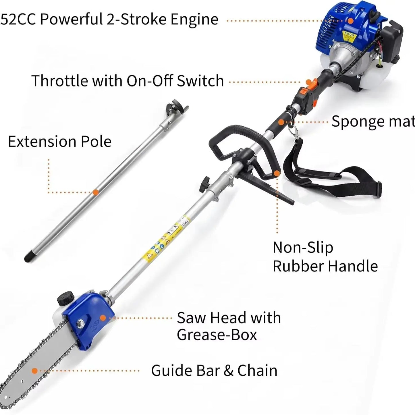 Professional Gas Powered Pole Saw Trimmer