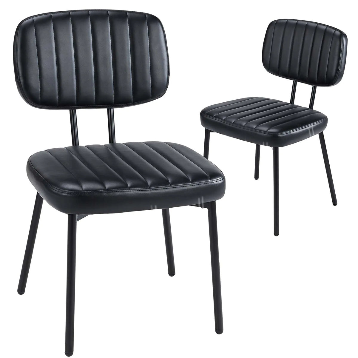 JHK Faux Leather Dining Chairs Set of 2 Lumbar Support