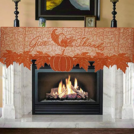 Thanksgiving Fireplace Scarf Fall Mantle Runner