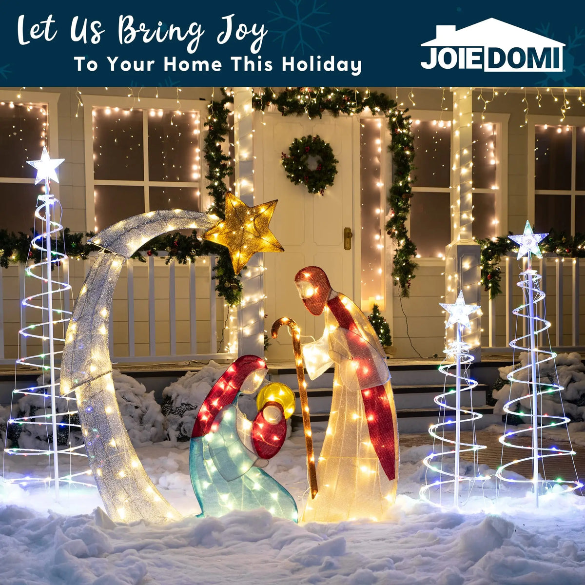 LED Christmas Nativity Scene Yard Decoration Lights