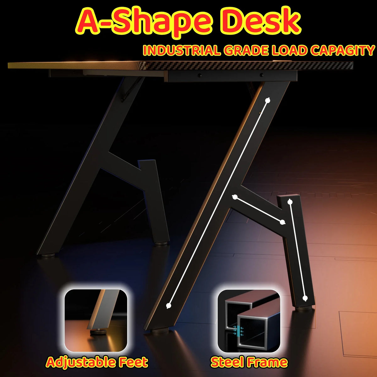 FRODROVIA A Shaped Gaming Desk With Cup Holder