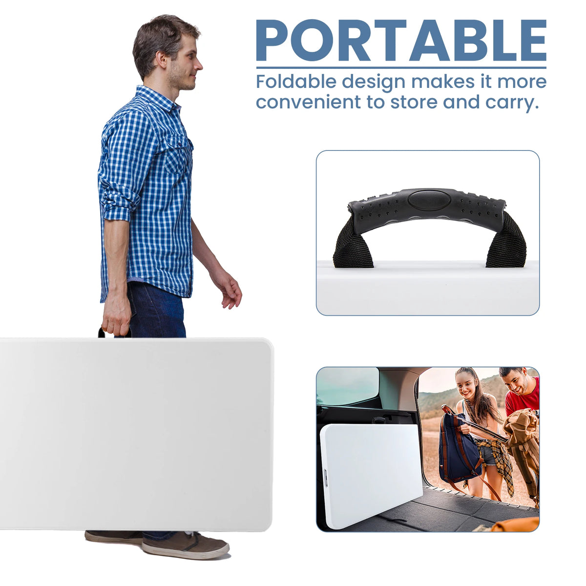 JHK Portable Folding Indoor Outdoor Utility Table