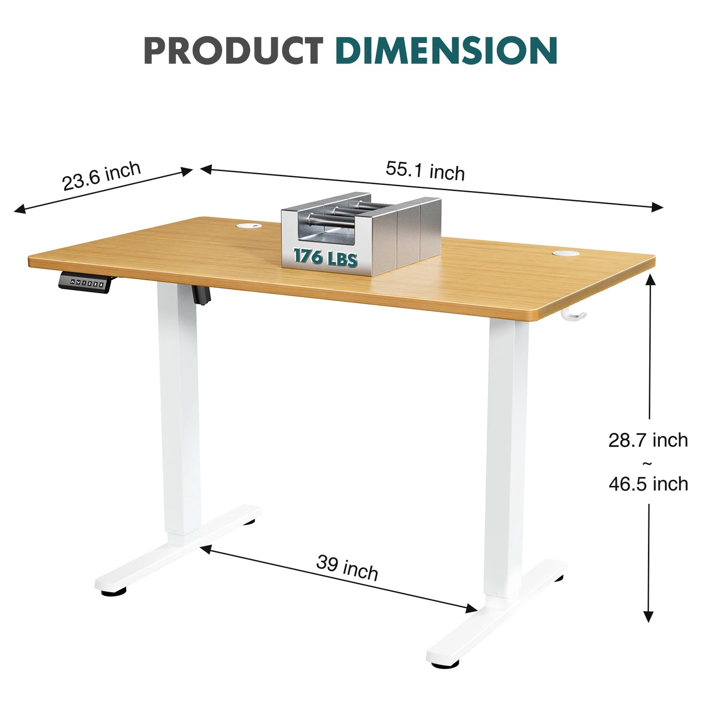 Jhk Electric Standing Desk Height Adjustable Office Table