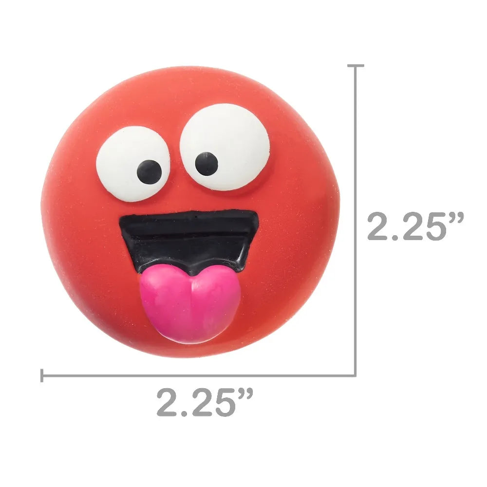 Multicolor Emoticon Latex Dog Toys With Squeakers