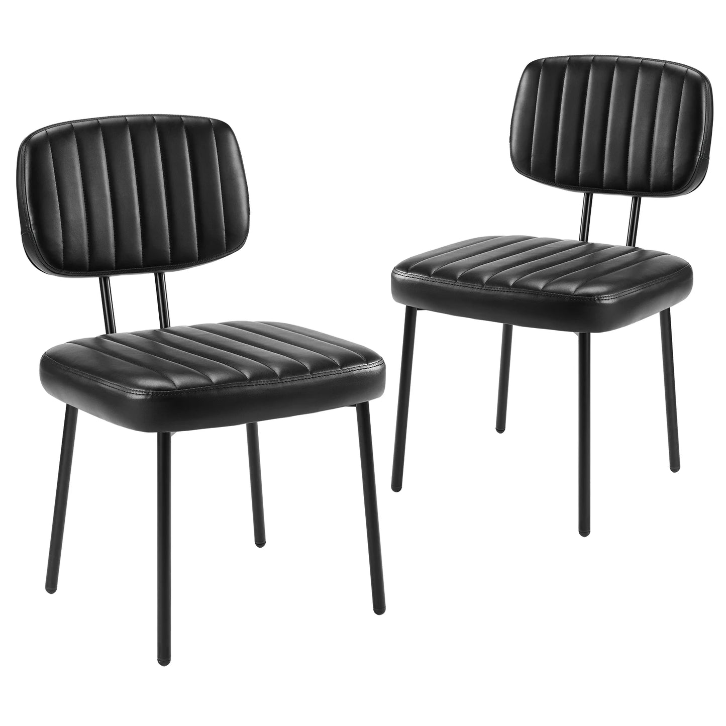 JHK Faux Leather Dining Chairs Set of 2 Lumbar Support