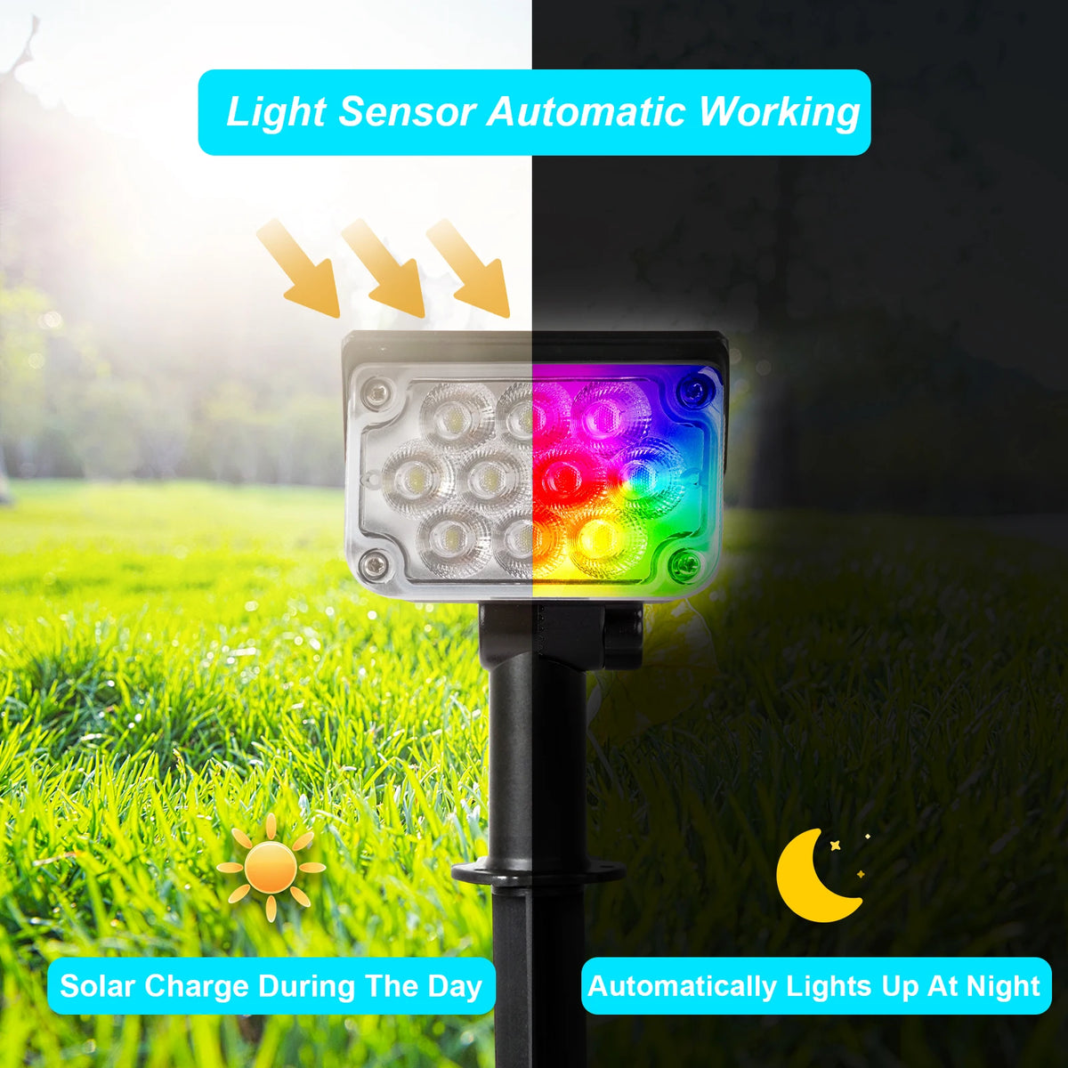 T-Sunrise Solar Garden Light Adjustable Outdoor Spotlight