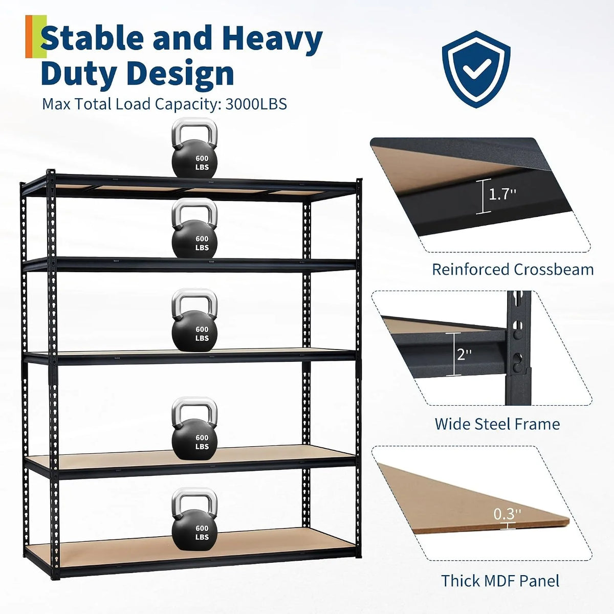 Heavy Duty Adjustable Metal Storage Shelving Rack