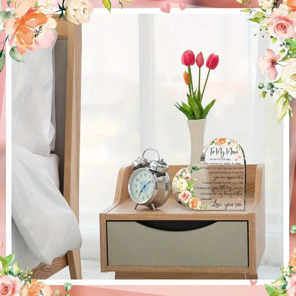 Heart Acrylic Plaque Gift For Mom