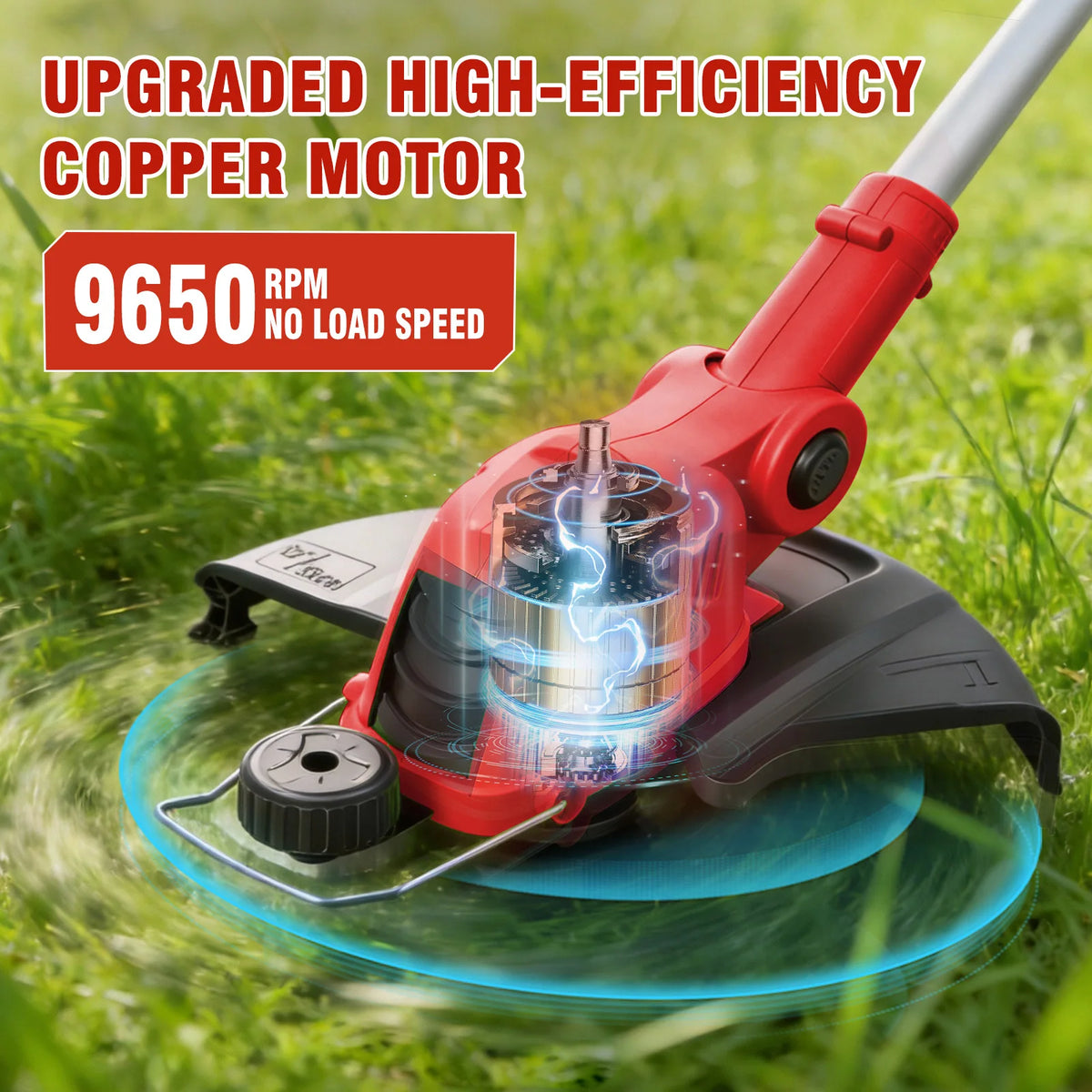 Cordless String Trimmer With Rotating Head