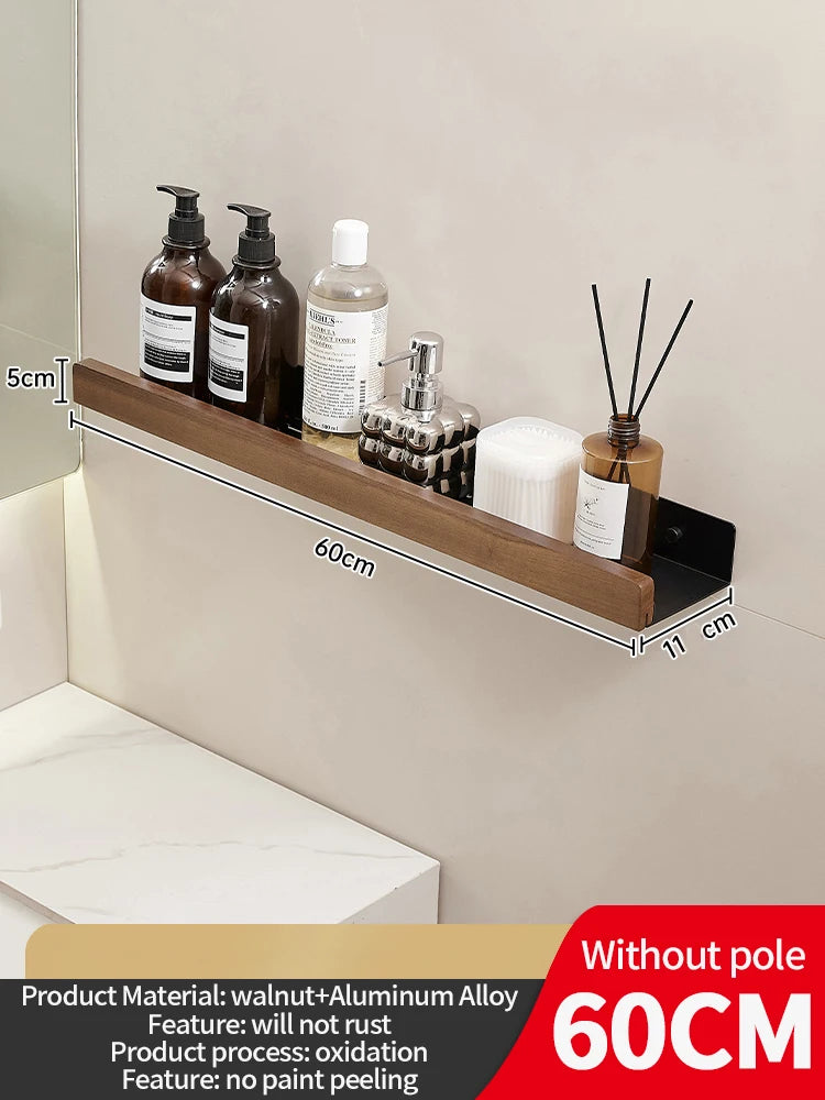 YUNJIEYA Aluminum Wall Mounted Bathroom Storage Shelf