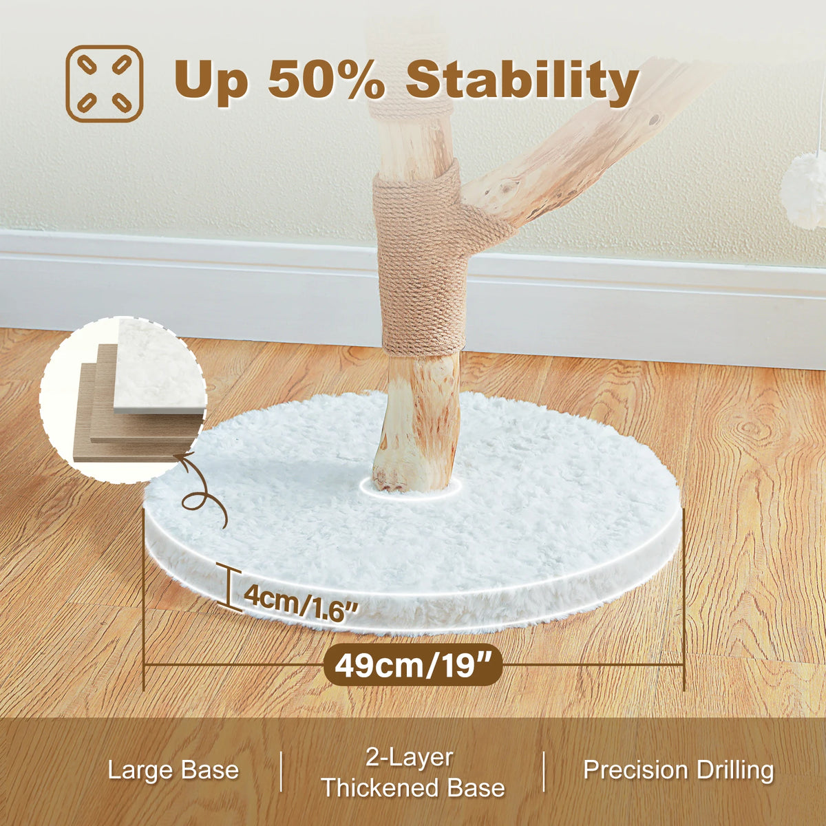Pawz Road Modern Cat Tree With Solid Wood Wicker Basket
