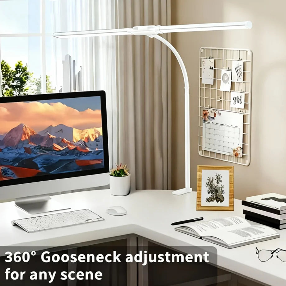 DUMILOO Double Head Clip On Adjustable LED Lamp