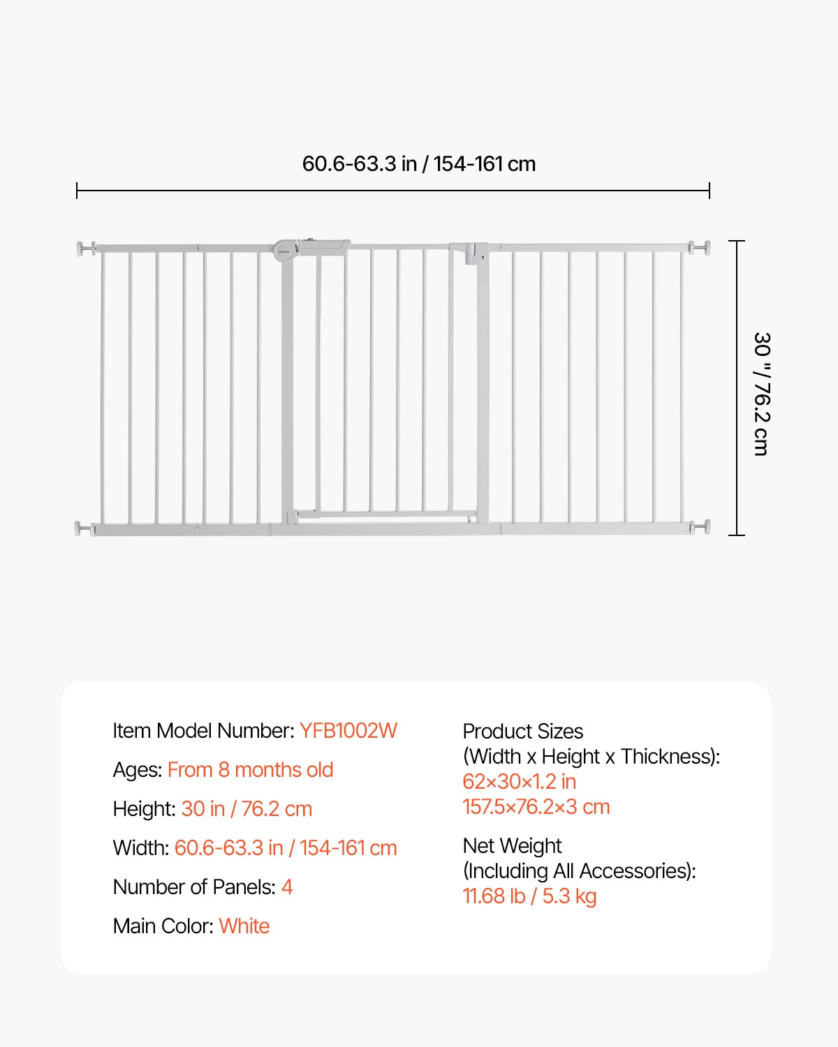 SucceBuy Pressure Mount Baby And Pet Gate
