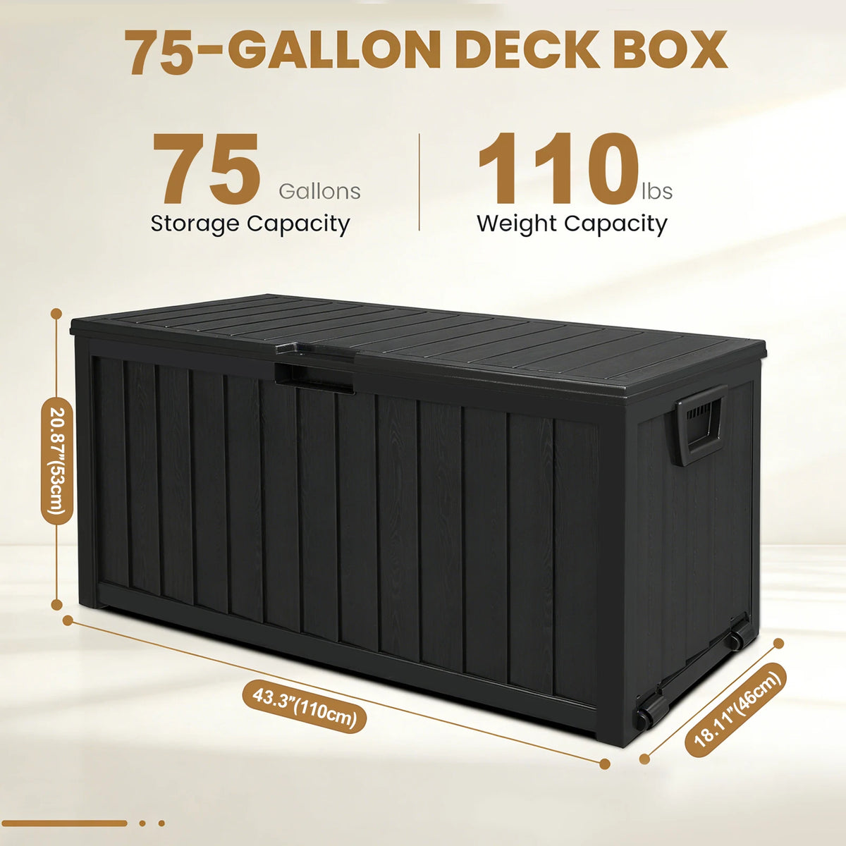 SARENZOON Outdoor Deck Box With Lockable Lid