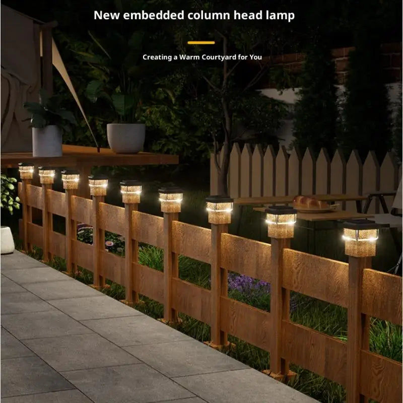 LED Solar Post Cap Light IP65 Waterproof Outdoor Use