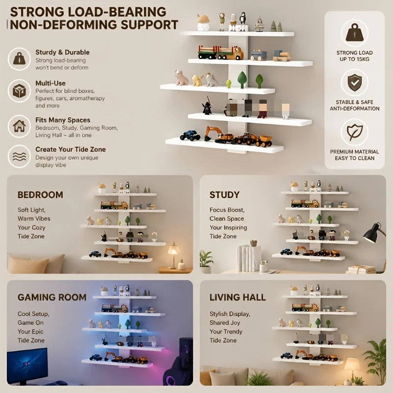 Floating Wall Display Shelves for Figurines