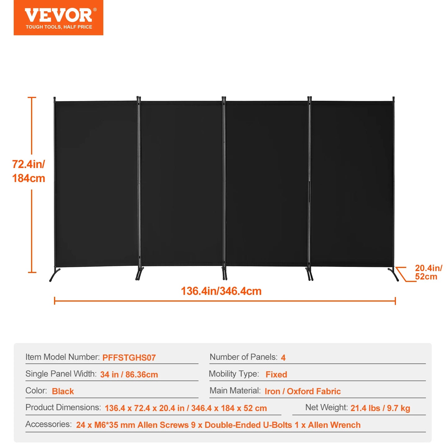 Compact Folding Room Divider Privacy Screen