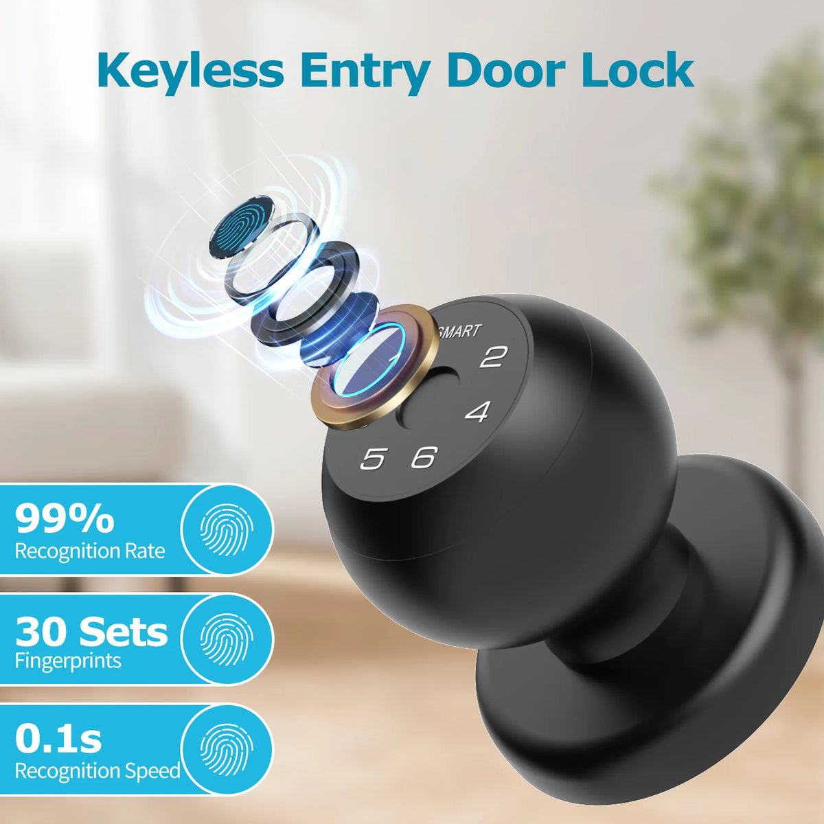 Viladepot Smart Fingerprint Door Lock With App Control