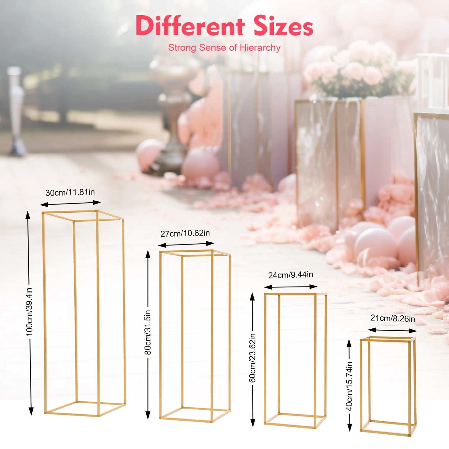 Metal Flower Stand Set For Wedding Column Display Racks