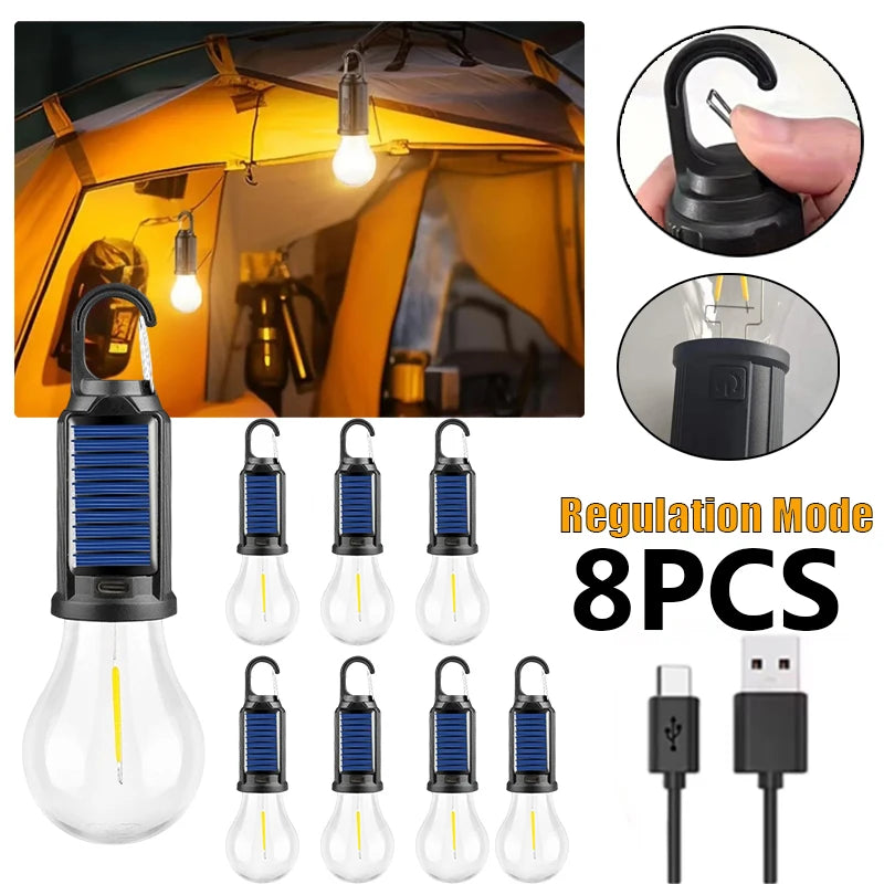 Portable Outdoor Solar Rechargeable LED Camping Lantern