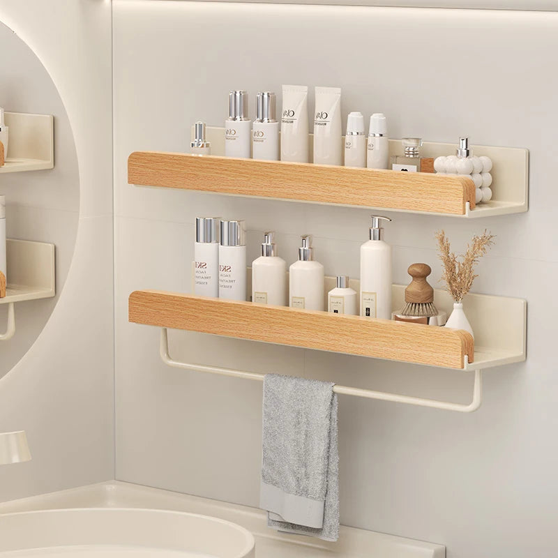 YUNJIEYA Aluminum Wall Mounted Bathroom Storage Shelf