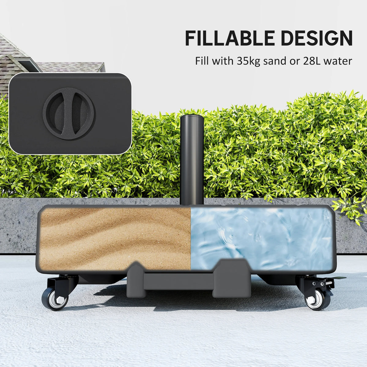 Outsunny Rolling Heavy Duty Patio Umbrella Base
