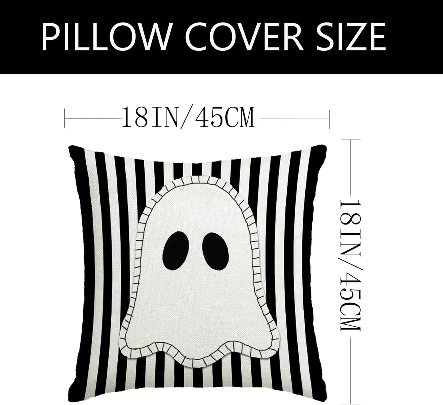 Halloween Ghost Bat Striped Sofa Pillow Covers