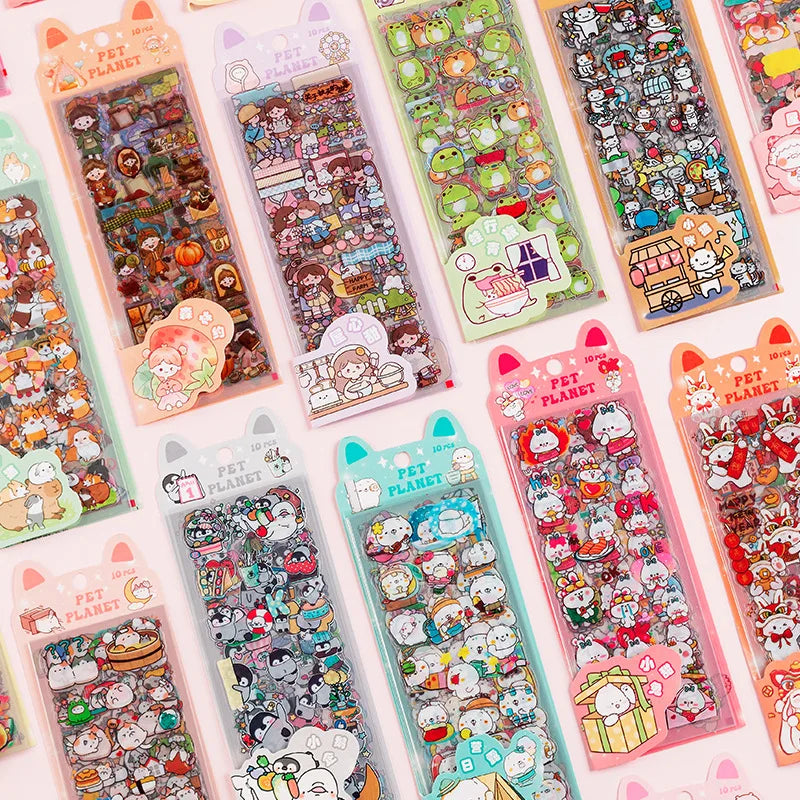 Pet Planet Cartoon Stickers For Planners And Pencil Cases