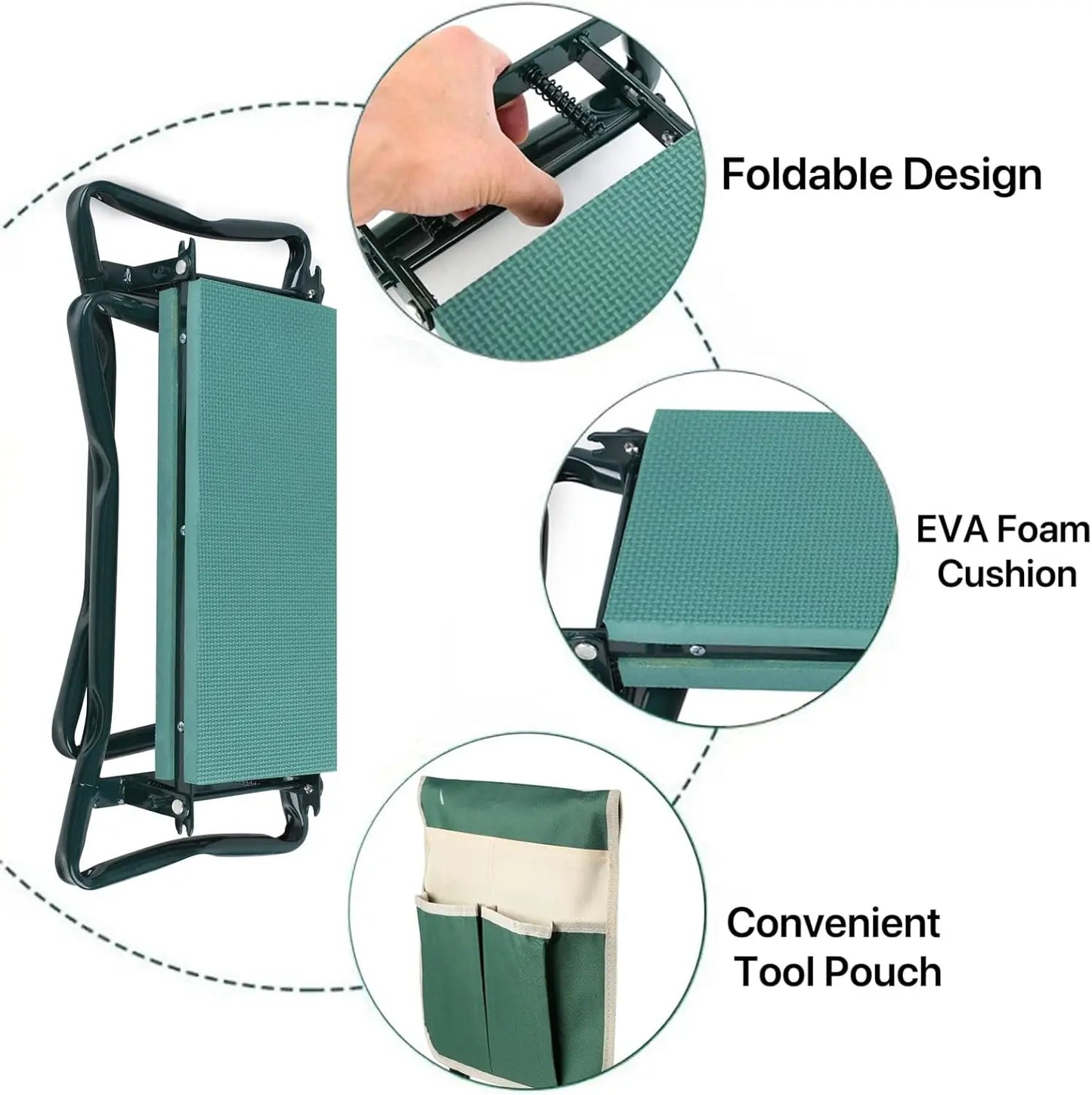 Foldable Garden Kneeler And Seat With Storage Bag