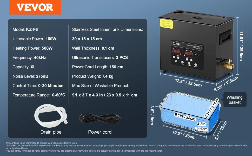 SucceBuy Portable Ultrasonic Cleaner With Timer
