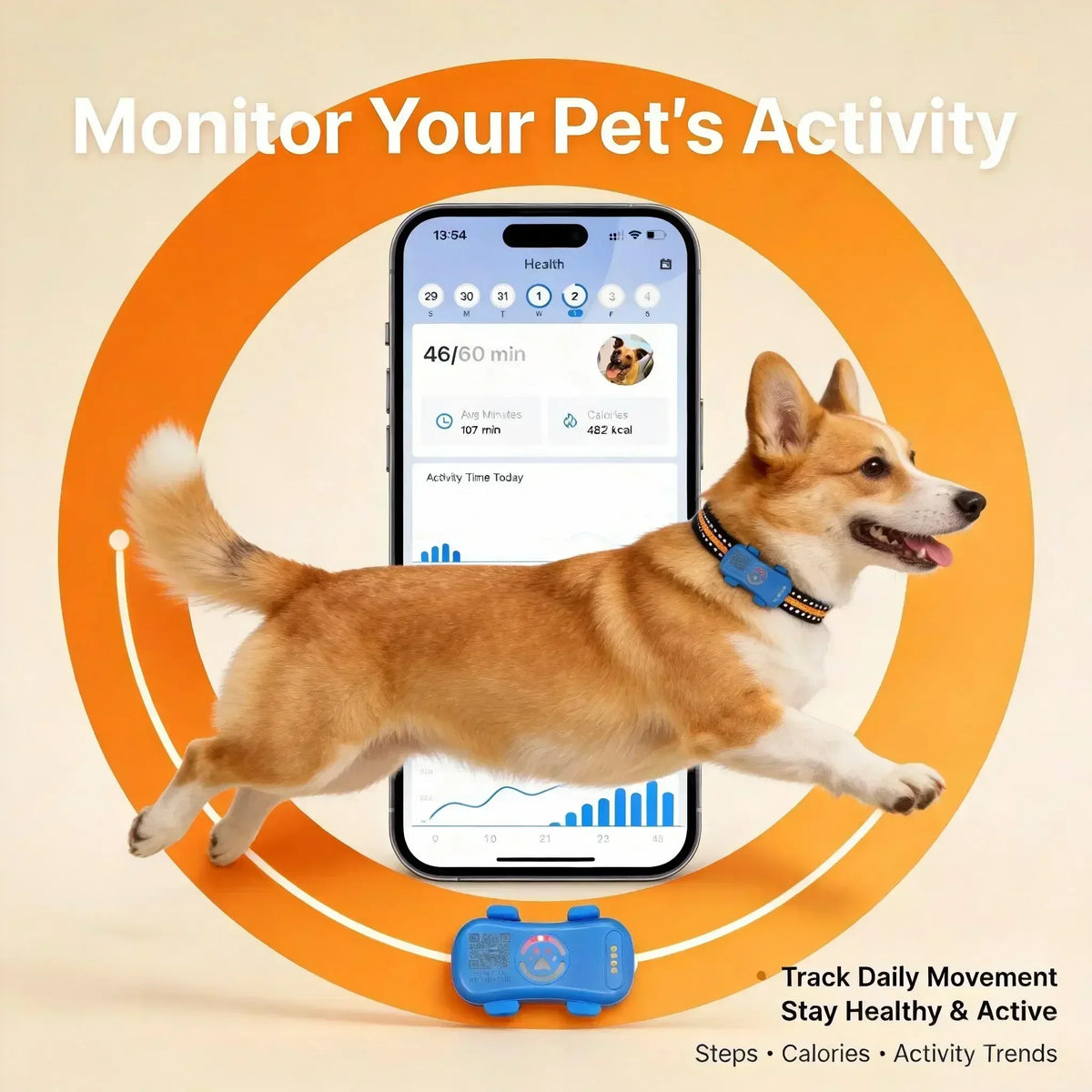 Wanwaytech 4G Pet Tracker Real Time Tracking IP67 Waterproof