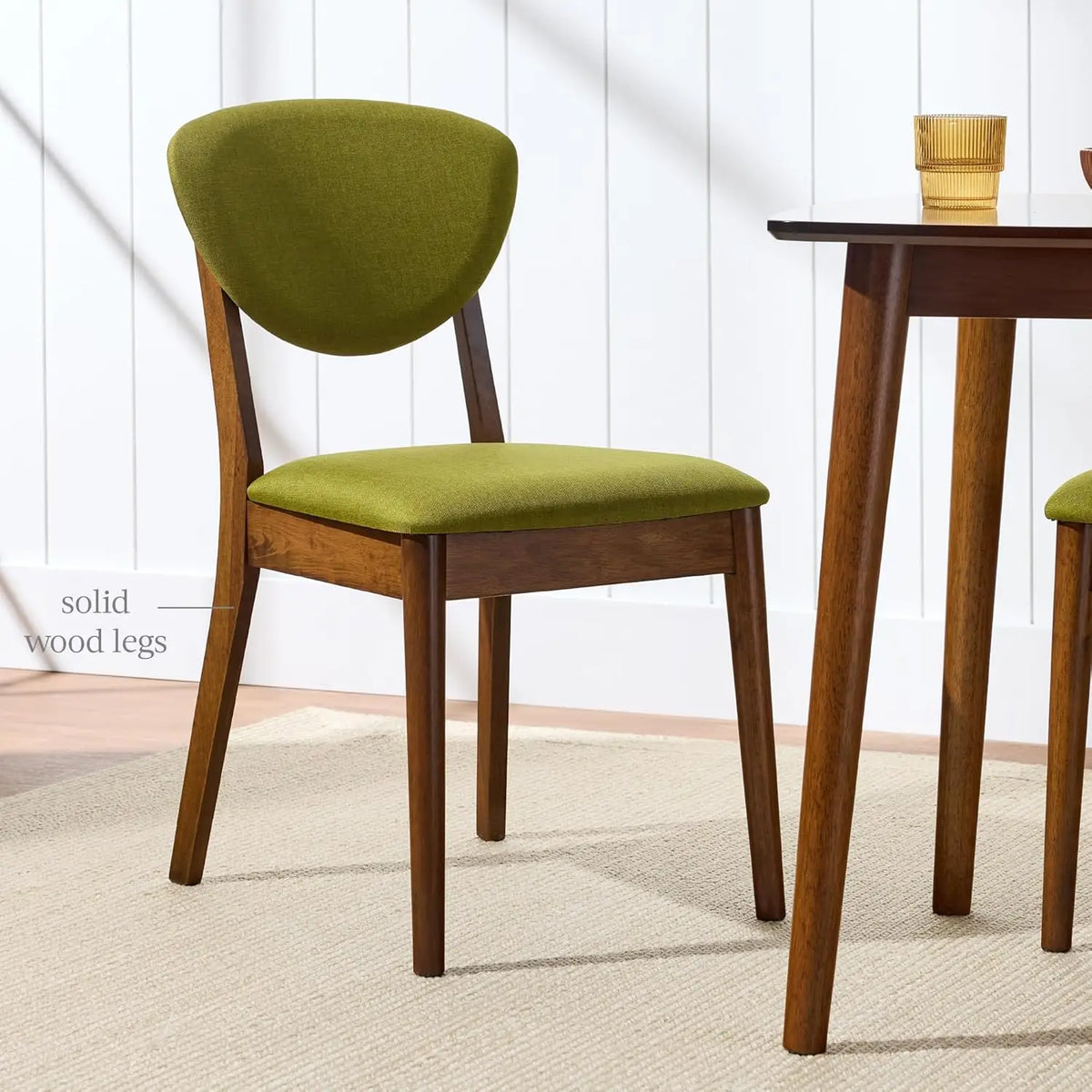 Dining Chairs Set Of 2 Mid-Century Modern Upholstered