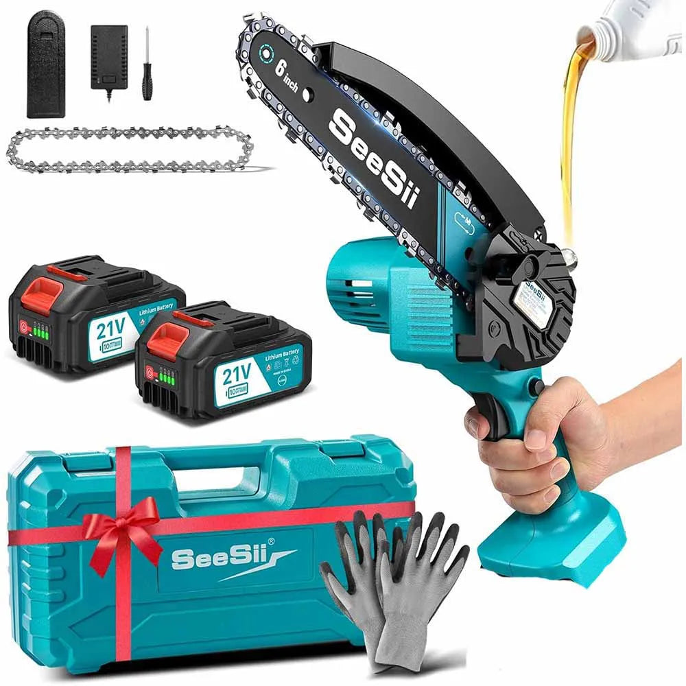 Seesii Cordless Mini Chainsaw Electric Garden Pruner