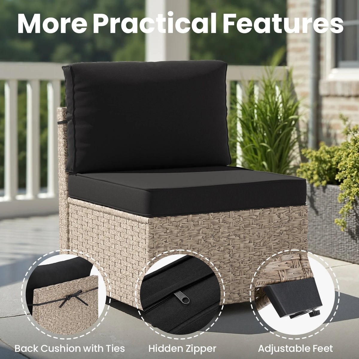 All Weather Rattan Patio Furniture Set With Glass Table