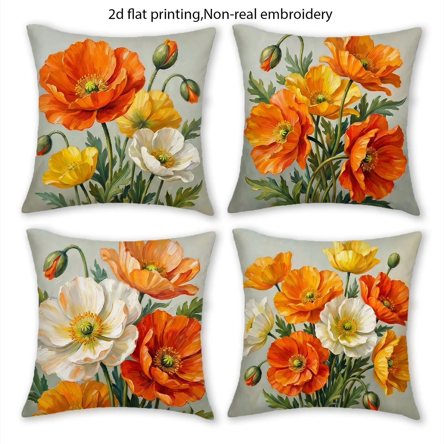Floral Print Decorative Pillow Covers Set