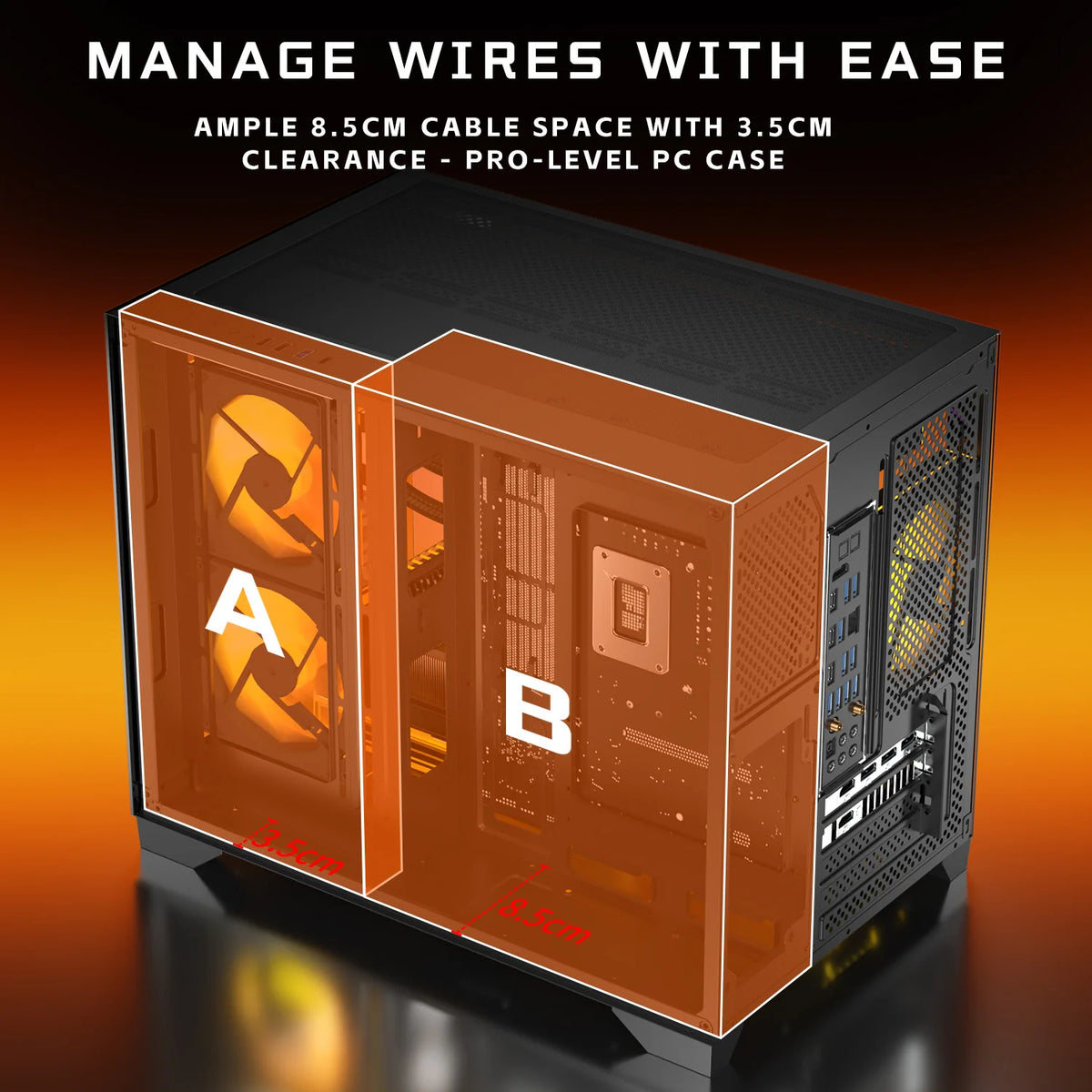 Panoramic Tempered Glass Gaming PC Case With ARGB Fans