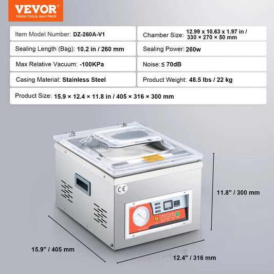 SucceBuy DZ-260A Chamber Vacuum Sealer For Home Storage