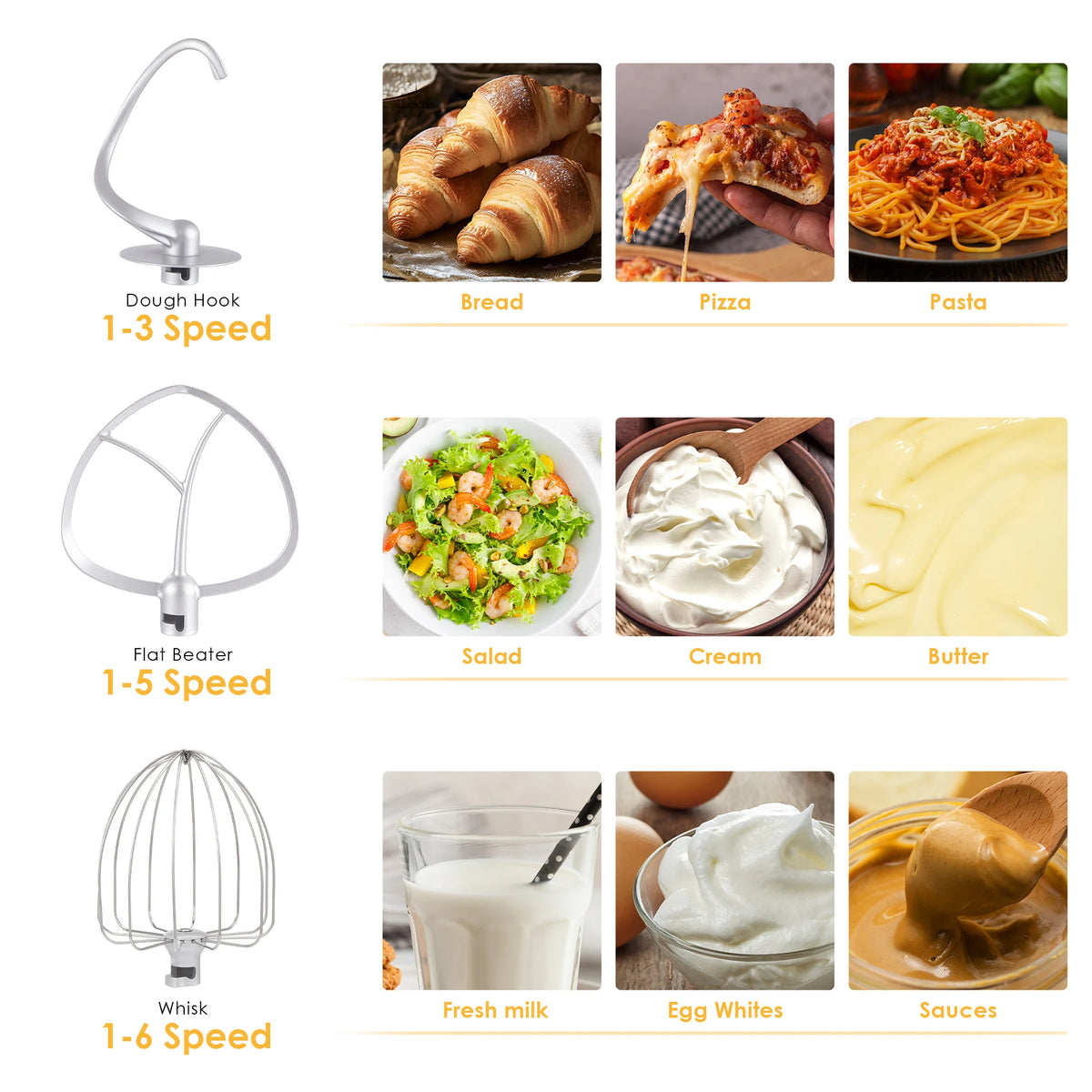 Biolomix Tilt Head Stand Mixer With Dough Hook