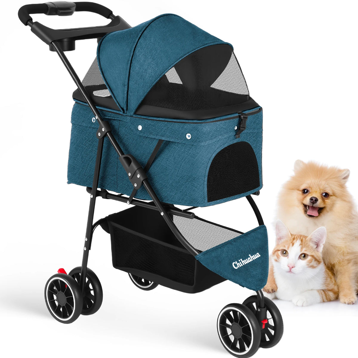 CHIHUAHUA Pet Stroller For Small Dogs And Cats Foldable