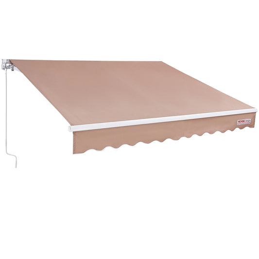 SucceBuy Manual Retractable Patio Awning Sun Shade