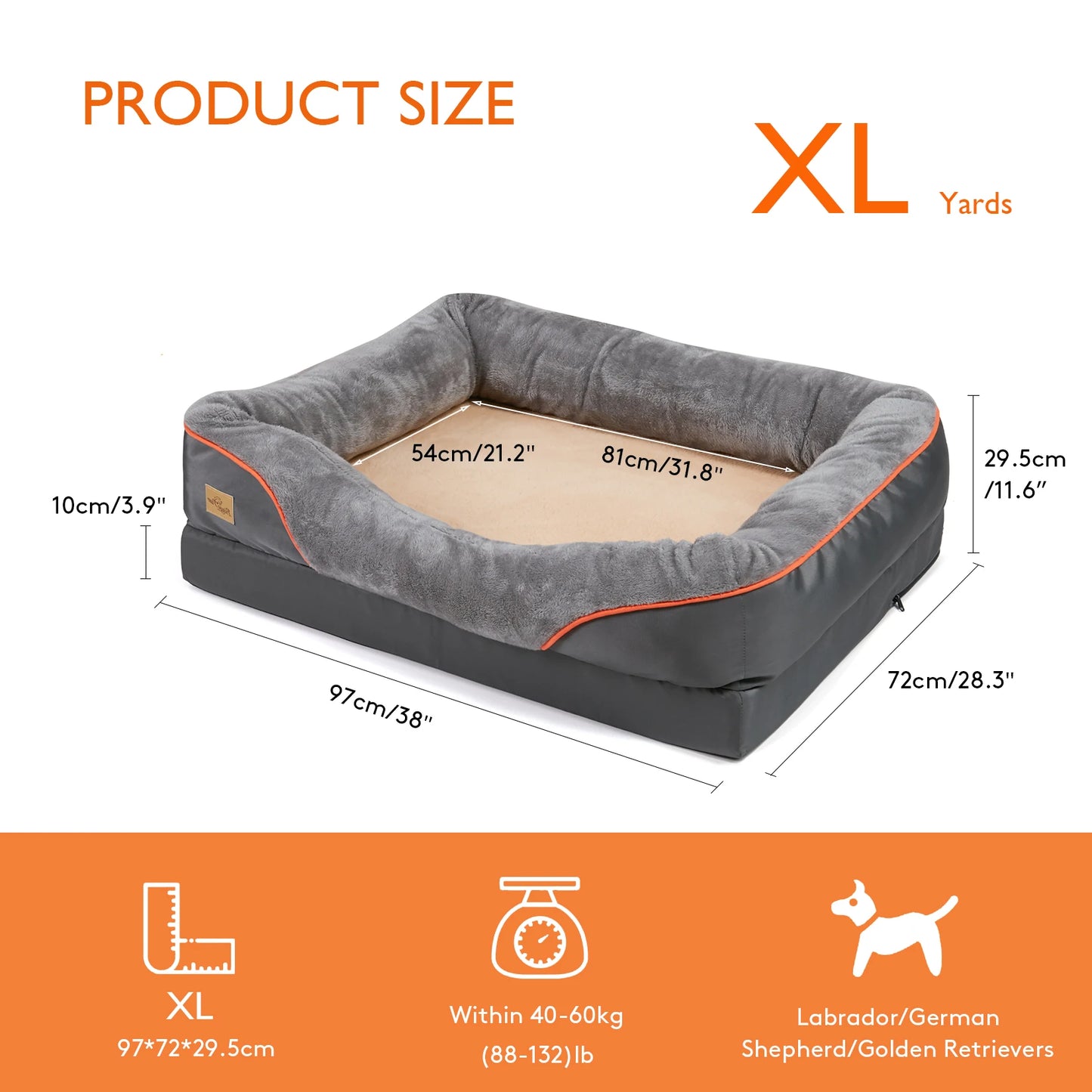 Bingopaw Dog Bed With Waterproof Removable Washable Cover