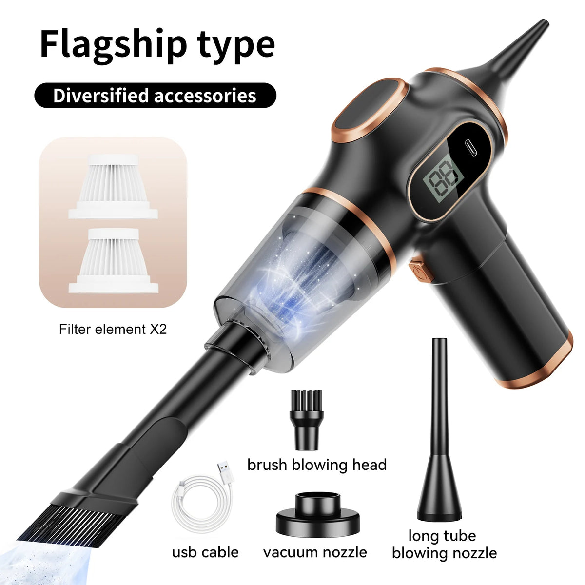Wireless Car Vacuum Cleaner for Home and Auto