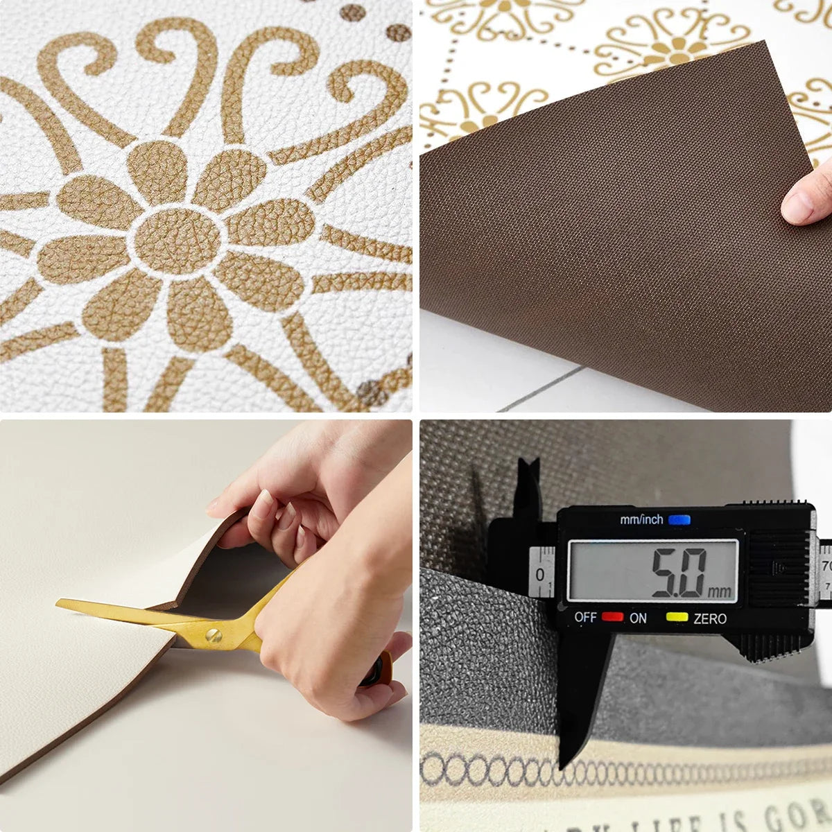 Rug for Kitchen Waterproof Anti-slip Carpet Large-size PVC Leather Oil-proof Stain-resistant Foot Mat American Retro Floor Mats
