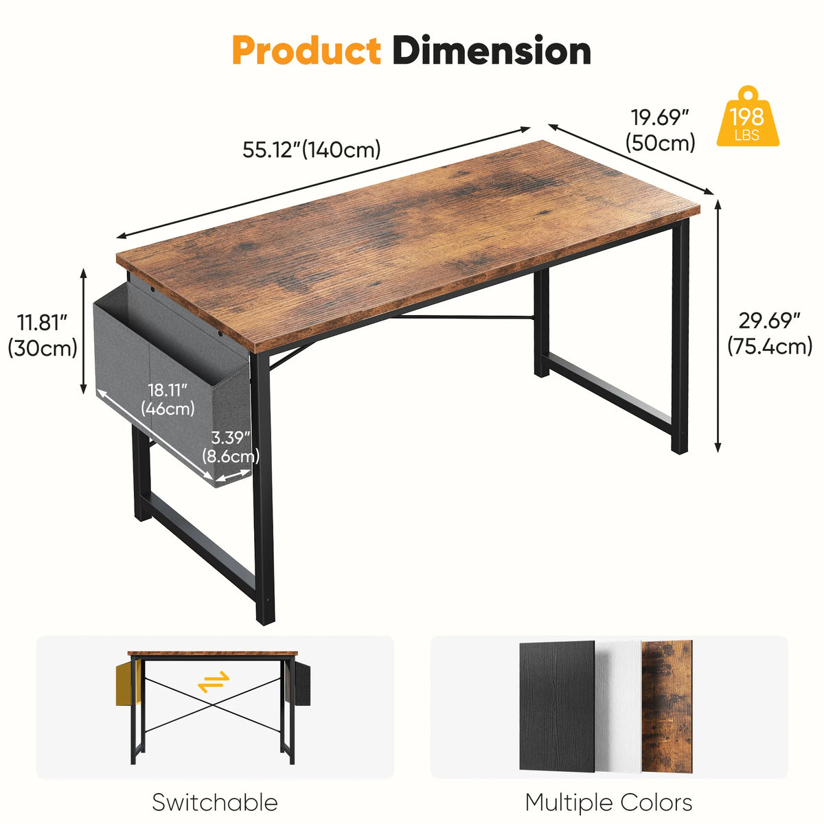 JHK Computer Gaming Desk With Storage Bag
