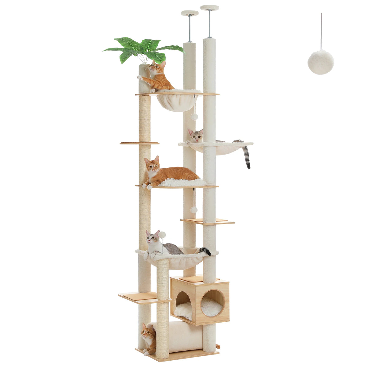 Pawz Road Height Adjustable Wooden Cat Tree