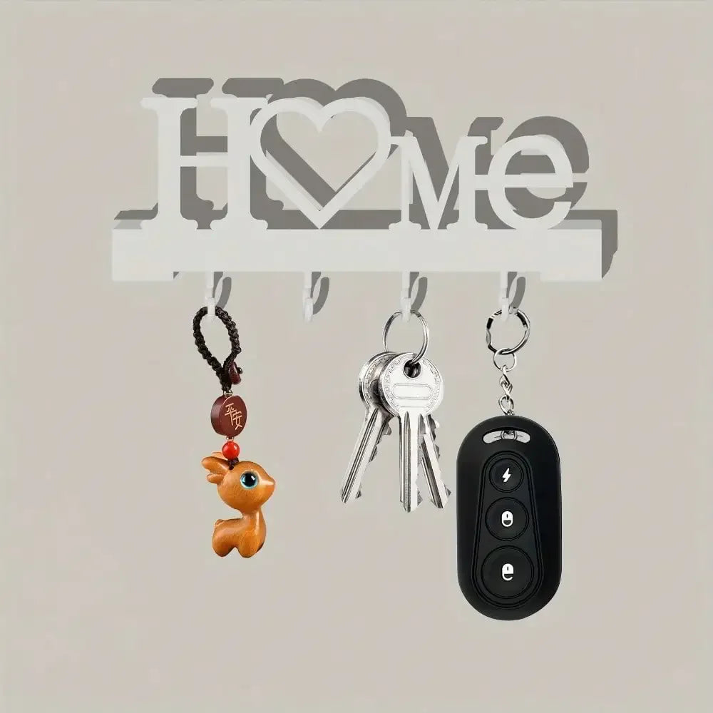 Heart Shape Key Holder Wall Mounted Organizer With Hooks
