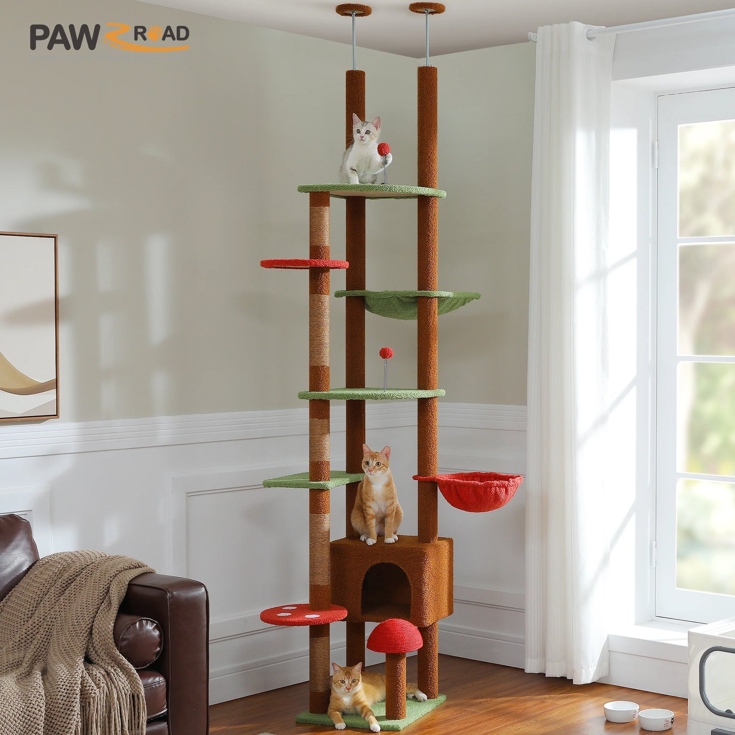 Pawz Road Height Adjustable Wooden Cat Tree
