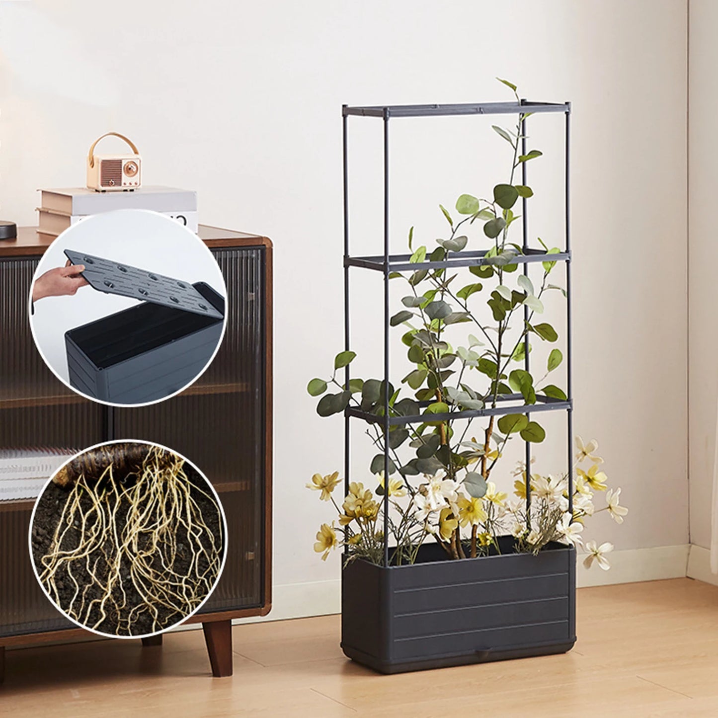 Raised Garden Bed Planter With Trellis Self Watering